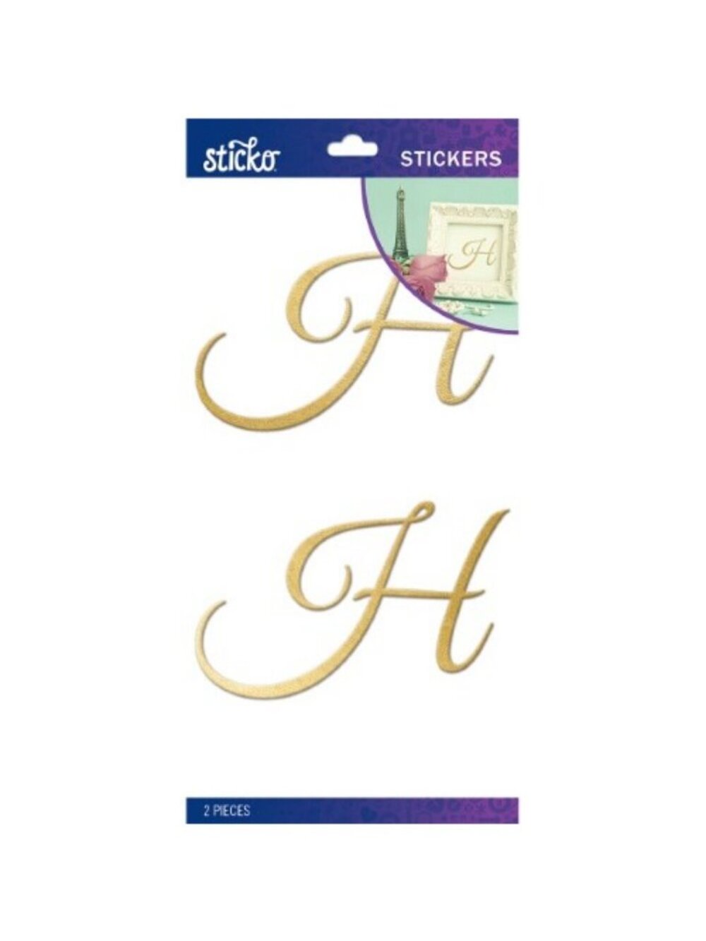 EK Sticko Sticker Elegant Gold Foil Monogram H
